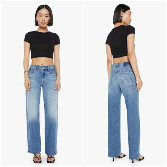 💕MOTHER SUPERIOR💕 Lil' Mid-Rise Tunnel Vision Sneak Jeans I'm A Winner 30 NWOT - Picture 1 of 16